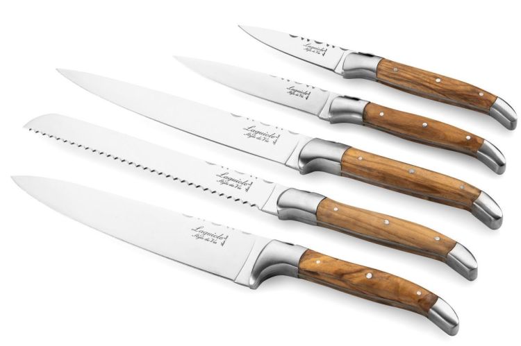 Laguiole Style de Vie 6-delige messenblok Olijfhout Luxury Line (Olijfhout) - Panache (Koksijde)