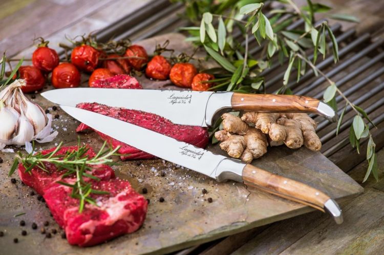 Laguiole Style de Vie 6-delige messenblok Olijfhout Luxury Line (Olijfhout) - Panache (Koksijde)