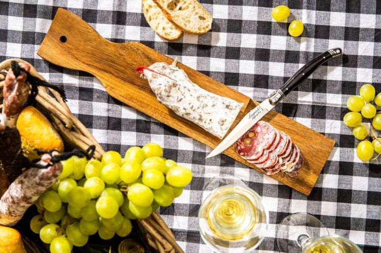 Laguiole Style de Vie Mes met worstenplank Acacia (Acacia) - Panache (Koksijde)