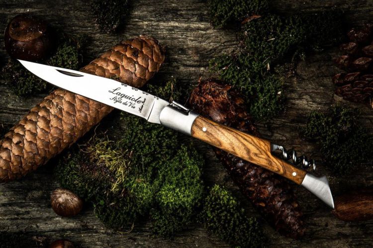 Laguiole Style de Vie Zakmes met kurkentrekker Olijfhout Luxury Line 2,5mm (Olijfhout) - Panache (Koksijde)