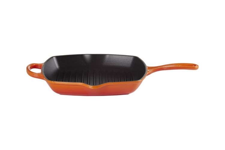 Le Creuset Skillet carré 26cm Volcanique (Oranjerood) - Panache (Koksijde)