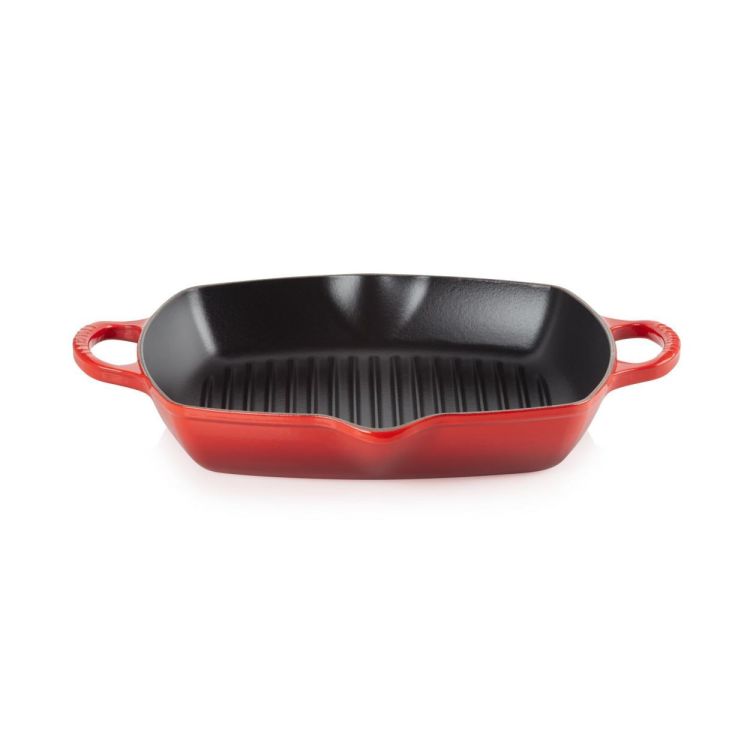 Le Creuset Grillplaat vierkant hoog (Kersenrood) - Panache (Koksijde)