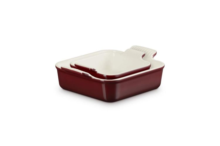 Le Creuset Set de 2 plats carrés Rhône Garnet (Rhône / Garnet) - Panache (Koksijde)