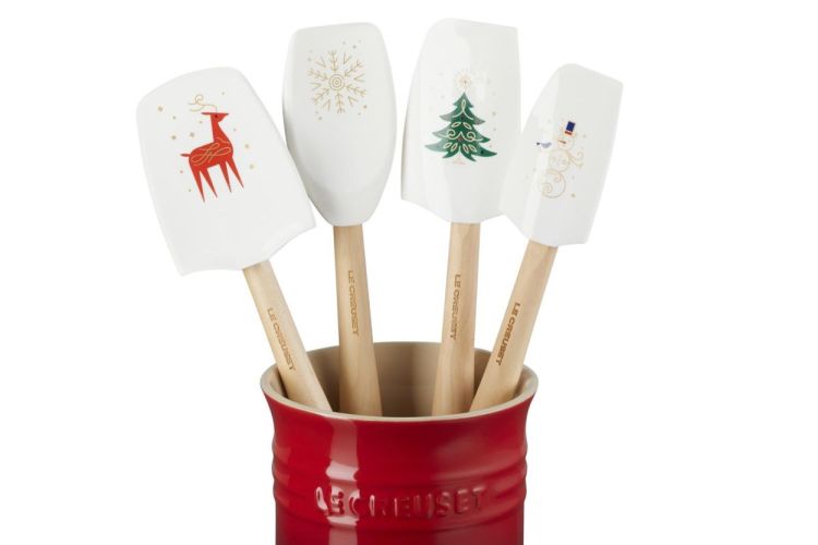 Le Creuset Set pot à ustensiles et spatules Création Noël Cerise (Kersenrood) - Panache (Koksijde)