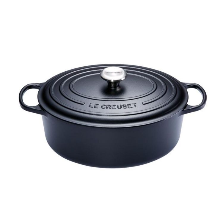 Le Creuset Stoofpan ovaal (Mat zwart) - Panache (Koksijde)