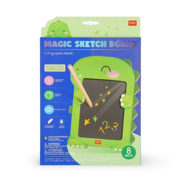 Legami Magic Sketch Board - Schrijf- en tekentablet - Dinosaur (Multi) - Panache (Koksijde)