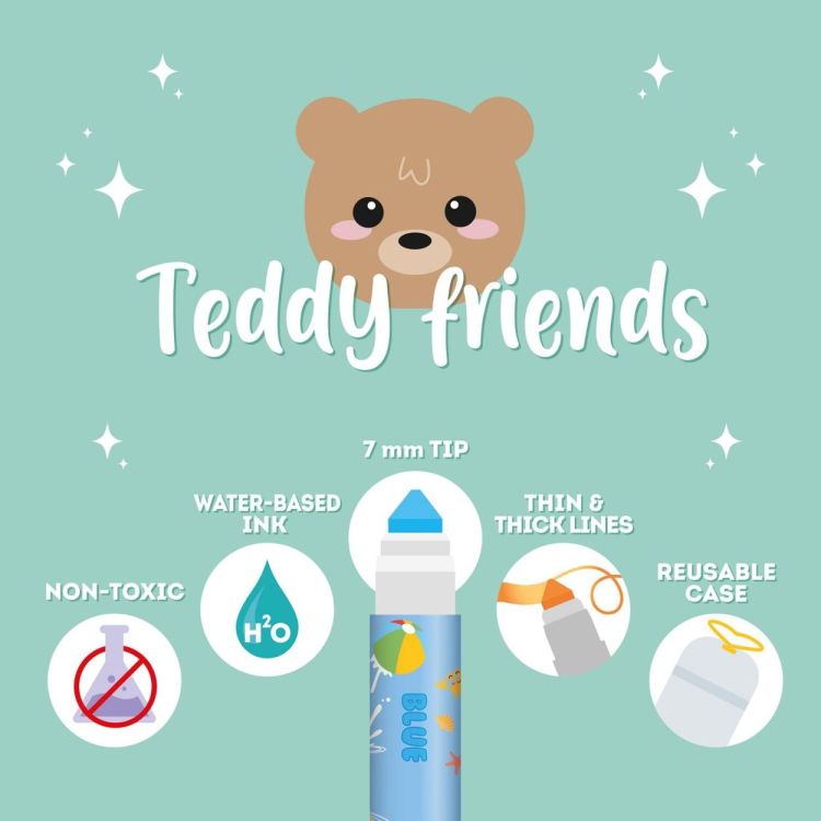 Legami Set de 12 feutres Teddy Bear (Multi) - Panache (Koksijde)