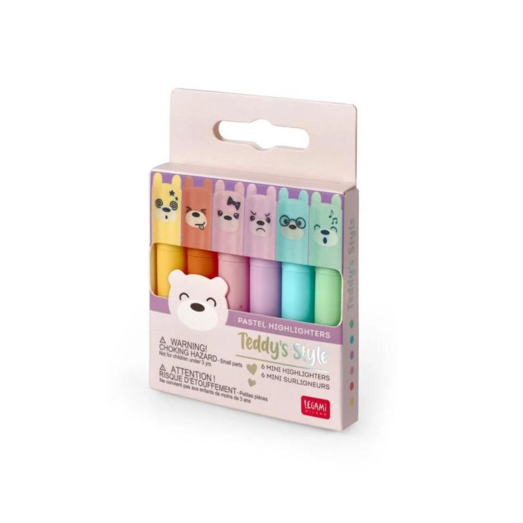 Legami Set de 6 mini surligneurs Teddy Bear - Style (Multi) - Panache (Koksijde)