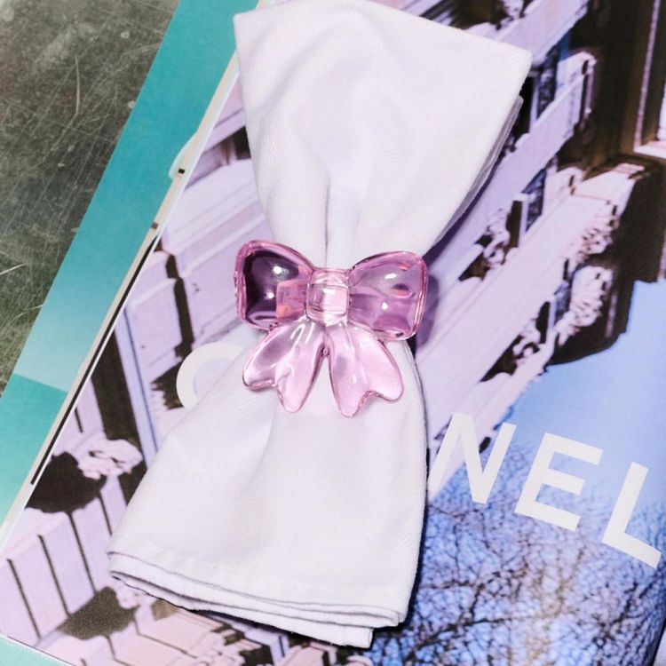 Lepelclub Set 4 Bow napkin ring (Pink) - Panache (Koksijde)