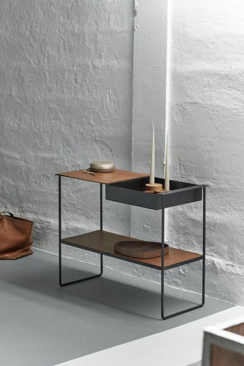 LIND DNA Console Table Storage 2 Racks Bull 34x78x62cm (Black) - Panache (Koksijde)