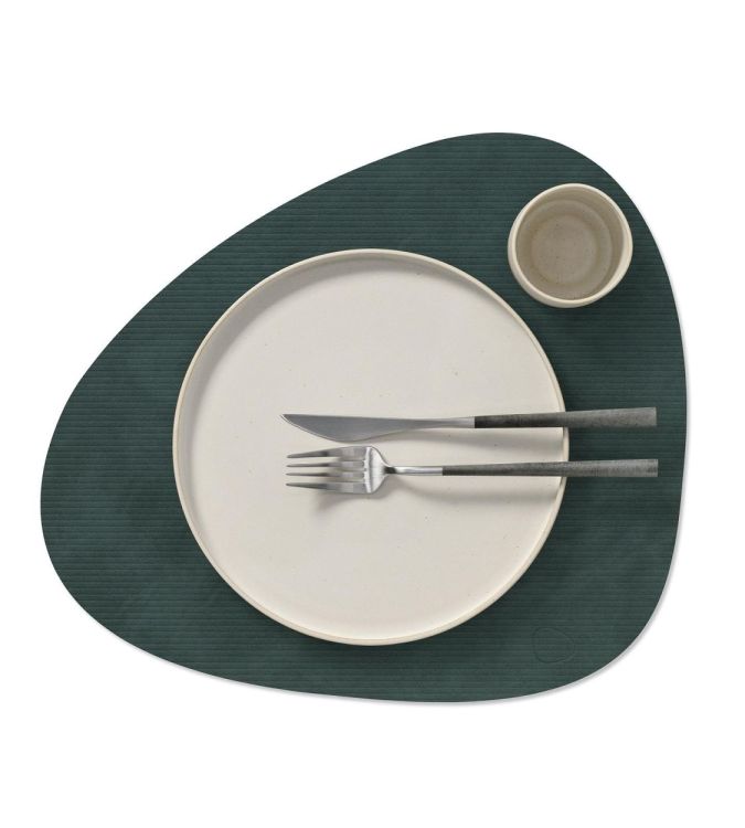 LIND DNA Corduroy Placemat Curve L (Dark Green) - Panache (Koksijde)
