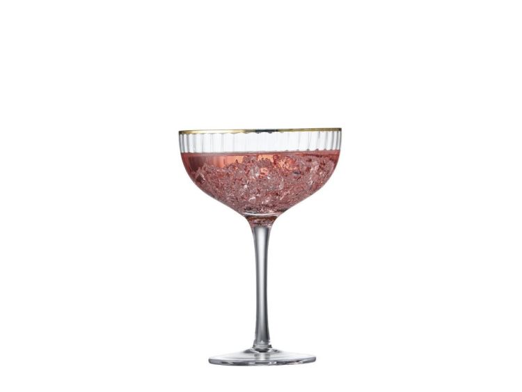 Lyngby Glass 4 Cocktailglazen Palermo Gold 315ml (Gold) - Panache (Koksijde)