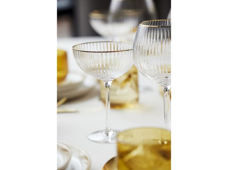 Lyngby Glass 4 Cocktailglazen Palermo Gold 315ml (Gold) - Panache (Koksijde)