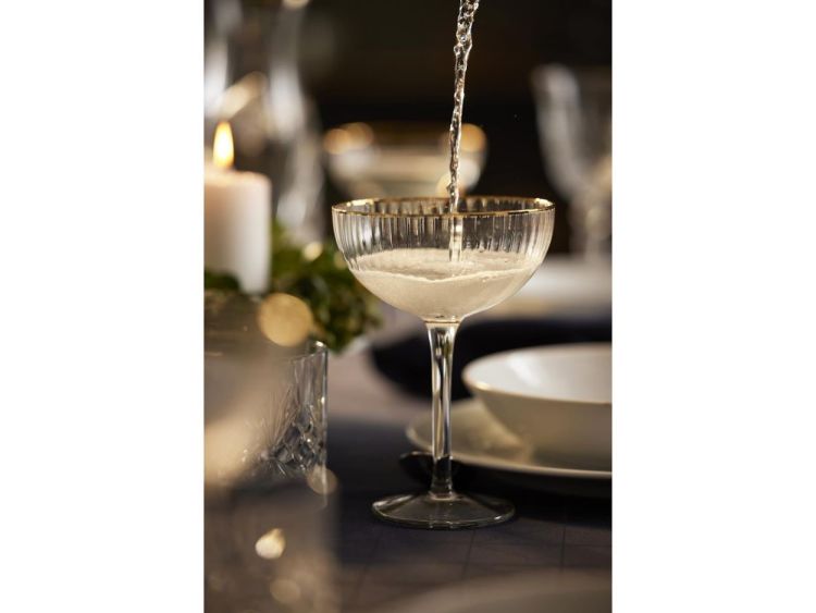Lyngby Glass 4 Cocktailglazen Palermo Gold 315ml (Gold) - Panache (Koksijde)