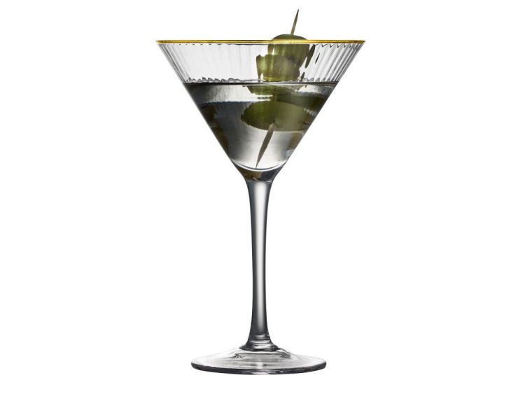 Lyngby Glass 4 Martiniglazen Palermo Gold 250ml (Gold) - Panache (Koksijde)