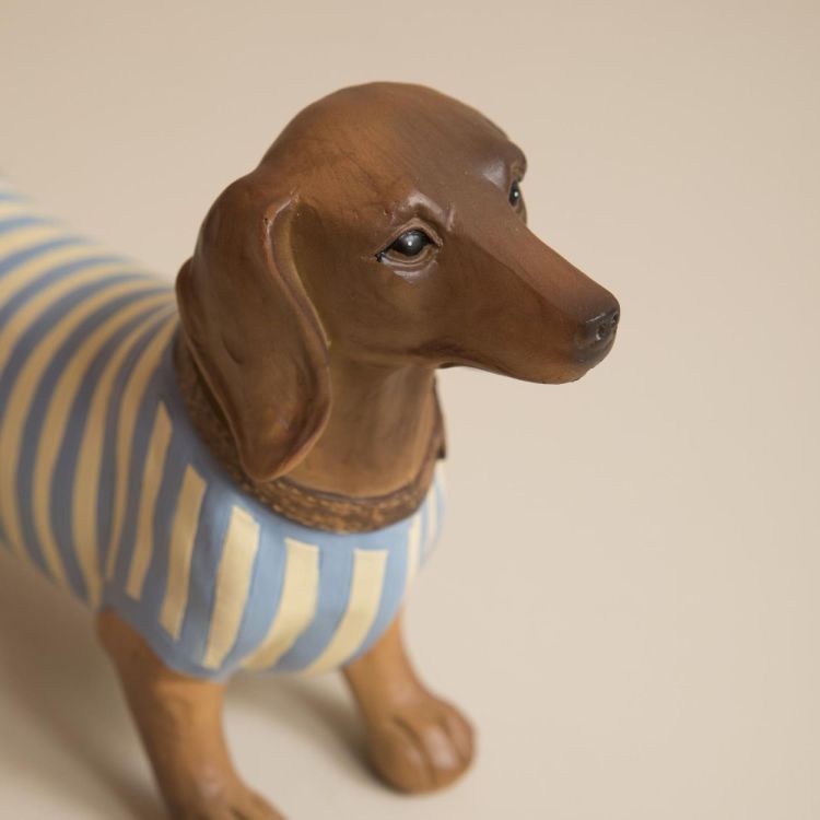 Mahe Homeware Dachshund Leon (Blue/White) - Panache (Koksijde)