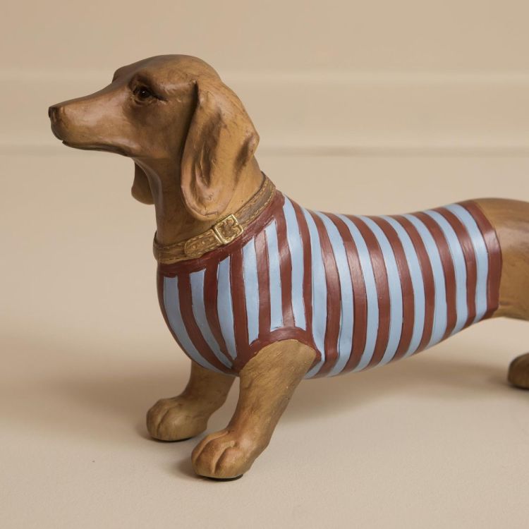 Mahe Homeware Dachshund Smockey (Bordeaux/Blue) - Panache (Koksijde)