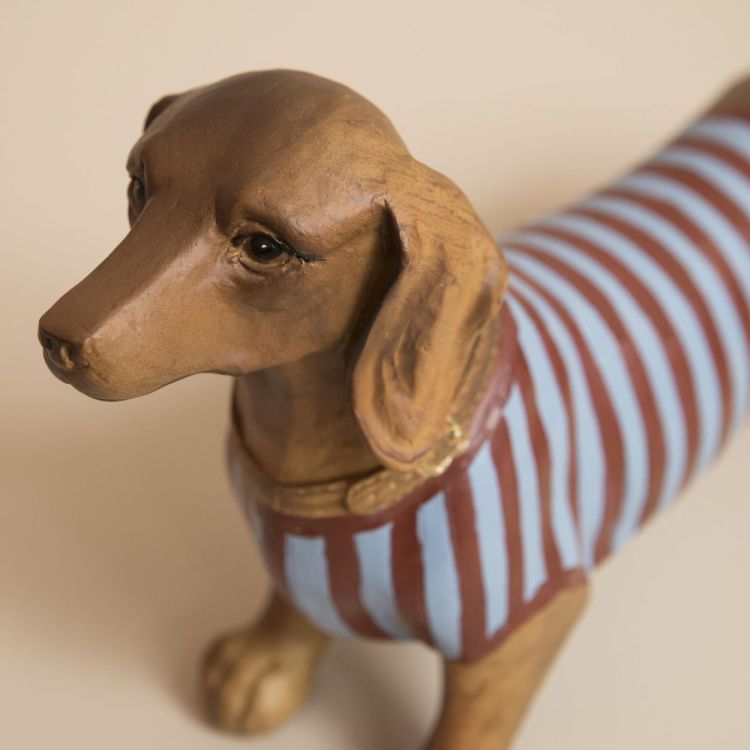 Mahe Homeware Dachshund Smockey (Bordeaux/Blue) - Panache (Koksijde)