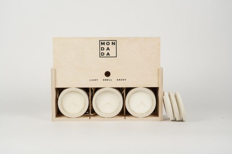 Mon Dada Set 3 kaarsen Mon Petit Dada - Black Sea (Desert) - Panache (Koksijde)