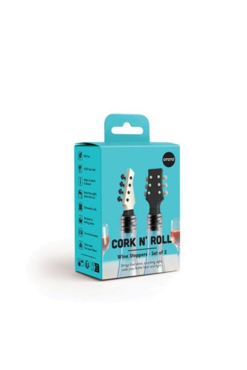 Ototo Design Cork N Roll - set van 2 wijnstoppers (Zwart/wit) - Panache (Koksijde)
