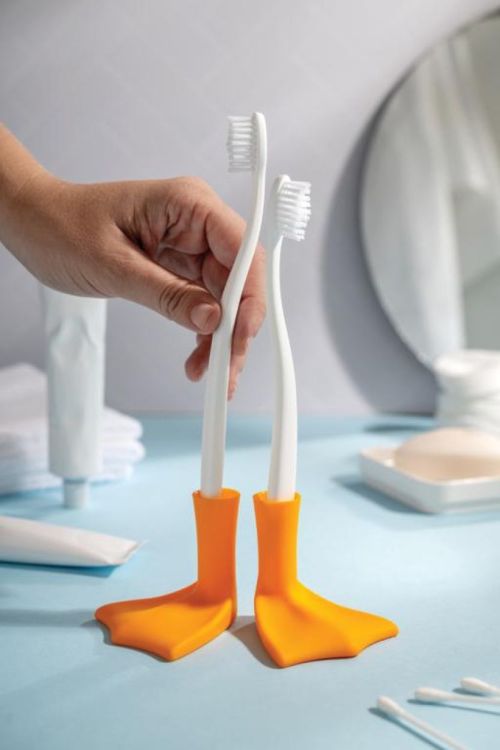 Ototo Design Duck Clean - set van 2 tandenborstelhouders (Bruin) - Panache (Koksijde)