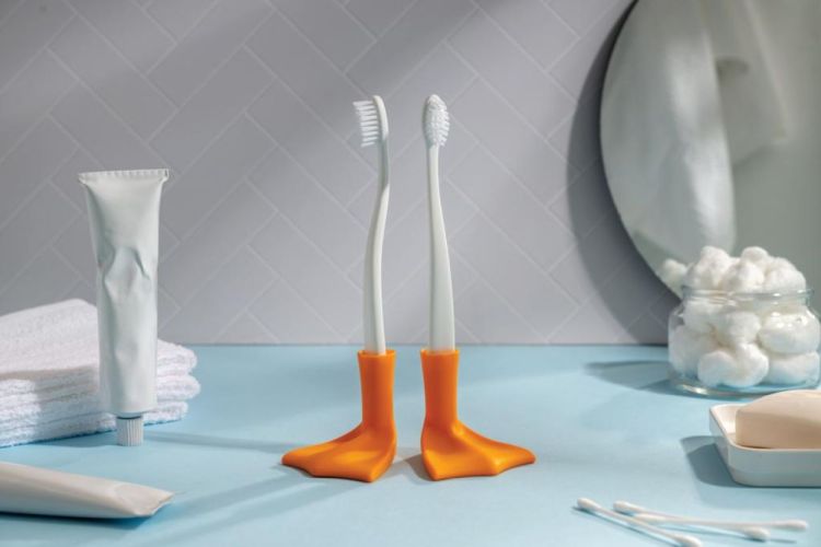 Ototo Design Duck Clean - set van 2 tandenborstelhouders (Bruin) - Panache (Koksijde)