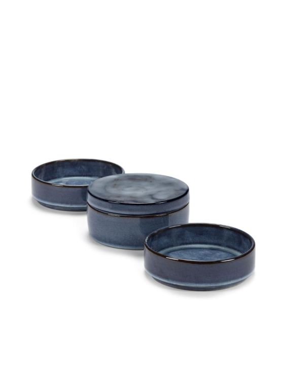 Pascale Naessens Pure set 3 stapelbare kommen (Dark blue glazed) - Panache (Koksijde)