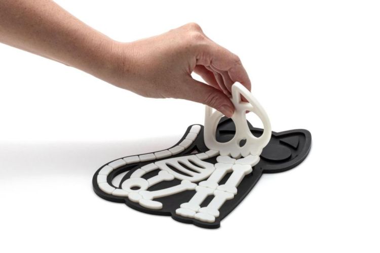 Peleg Design Skelicat - set van 2 onderzetters (Zwart & Wit) - Panache (Koksijde)