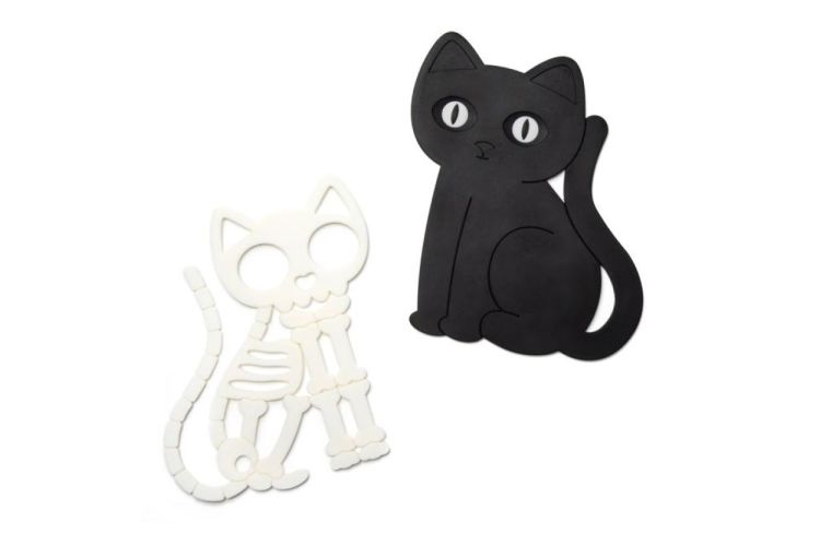 Peleg Design Skelicat - set van 2 onderzetters (Zwart & Wit) - Panache (Koksijde)