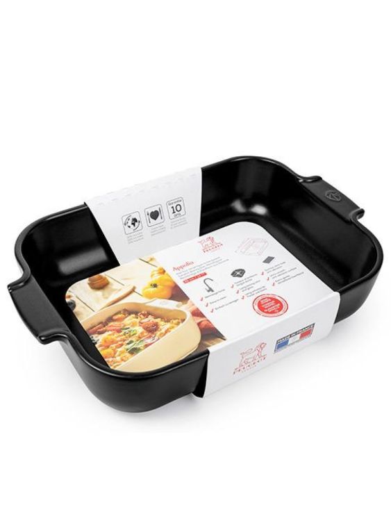 Peugeot Saveurs Appolia rectangle 36cm Noir (Satijn zwart) - Panache (Koksijde)