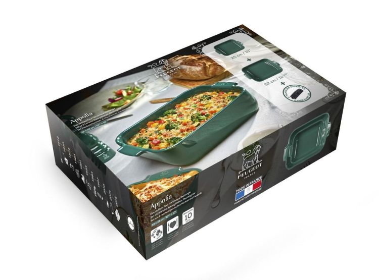 Peugeot Saveurs Set de 2 plats à four Appolia 25+32cm (Bosgroen) - Panache (Koksijde)