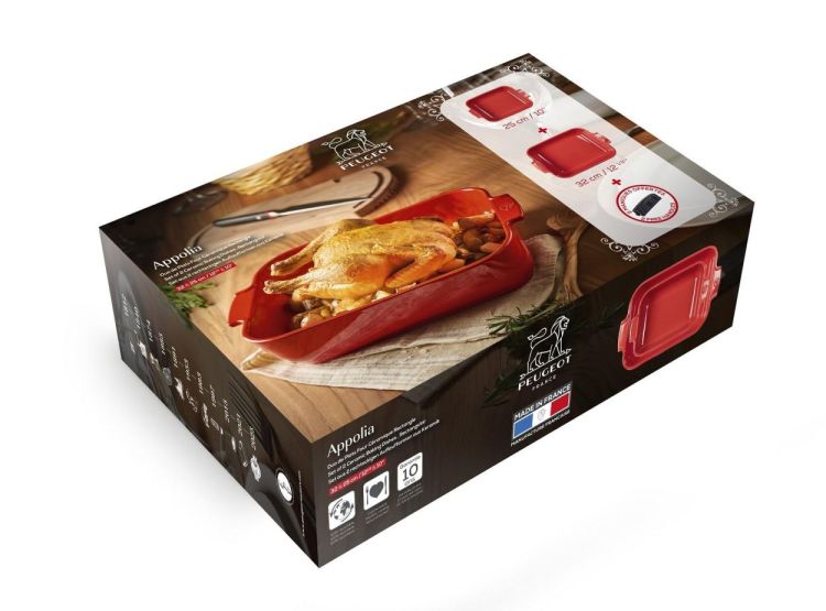 Peugeot Saveurs Set 2 Appolia ovenschalen 25+32cm (Rood) - Panache (Koksijde)