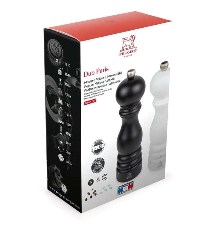 Peugeot Saveurs Set Paris u'Select peper- en zoutmolen 20cm (Zwart & Wit) - Panache (Koksijde)