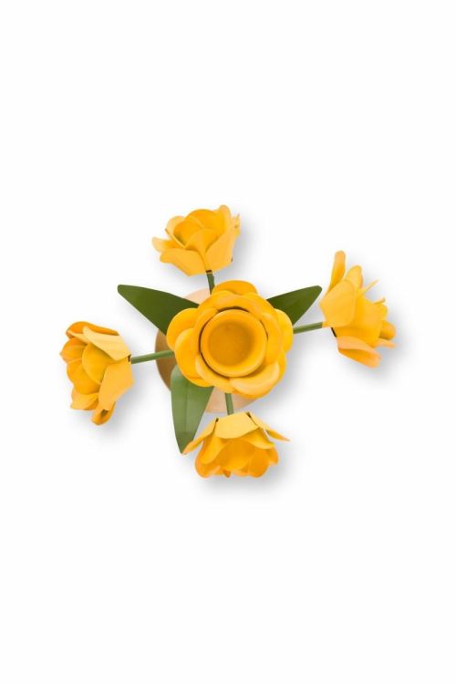 Pip Studio Kaarsenhouder Bloemen 27,5cm (Yellow) - Panache (Koksijde)