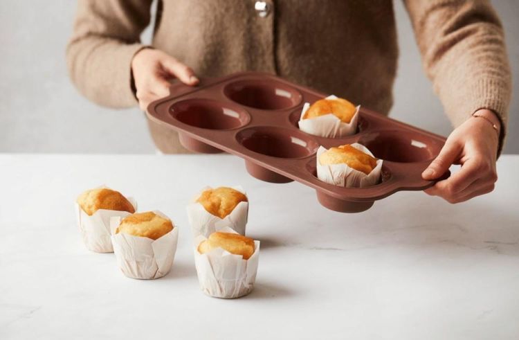 Point-Virgule Moule à 6 muffins en silicone (Vintage Maroon) - Panache (Koksijde)