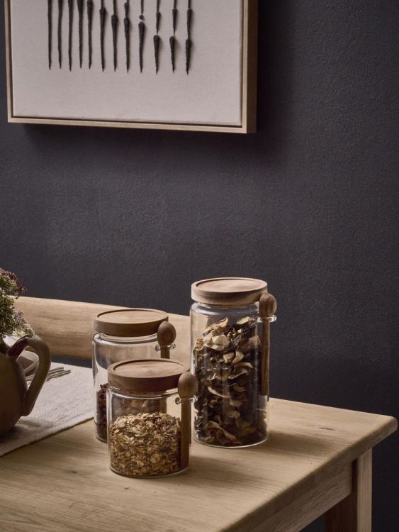 Pomax Bokaal met deksel en lepel Tribu 12cm (Hout) - Panache (Koksijde)