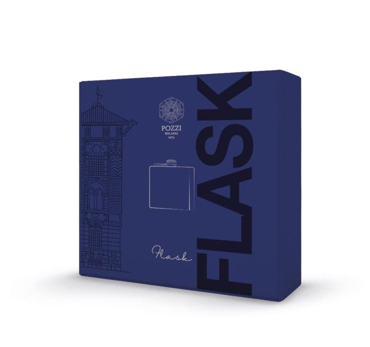 Pozzi Milano 1876 Heupfles 180ml inox mat zwart (Mat Zwart) - Panache (Koksijde)