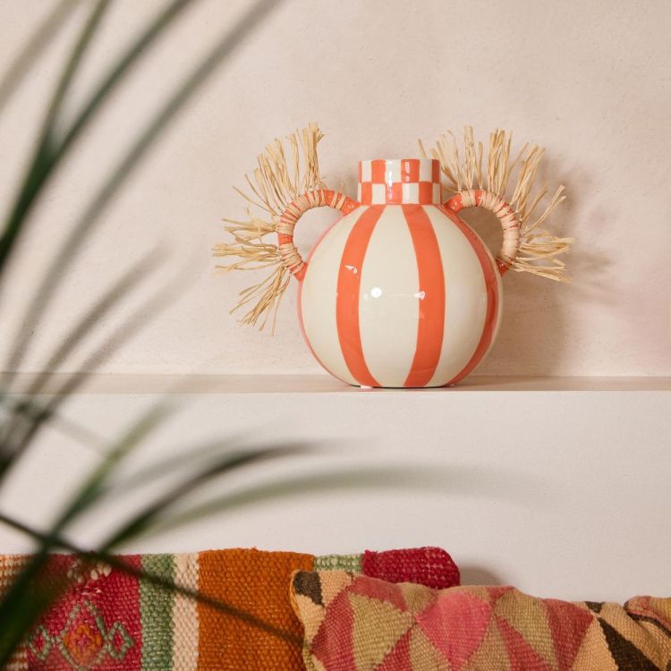 Que Rico Vaas Fernanda - Squares & Stripes (Multi) - Panache (Koksijde)