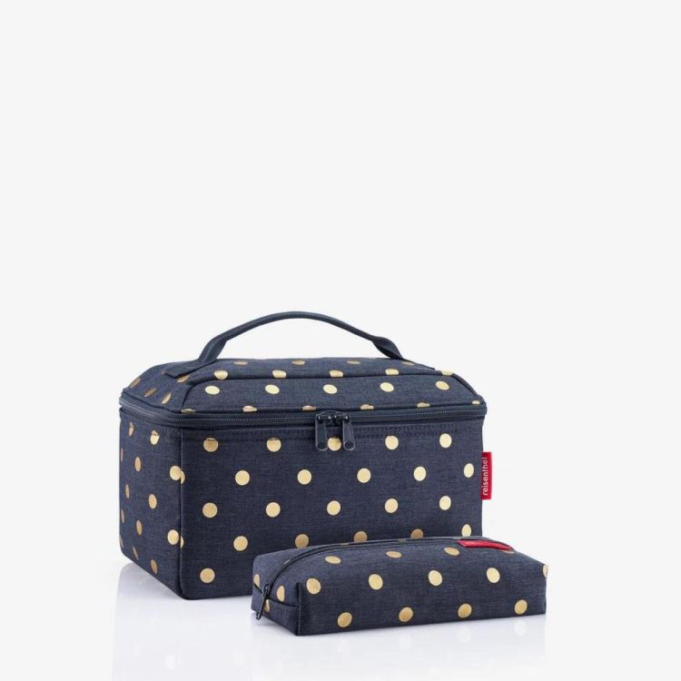 Reisenthel Perfect Match metallic dots Beautycase + gratis Rectanglelbag (Blue) - Panache (Koksijde)