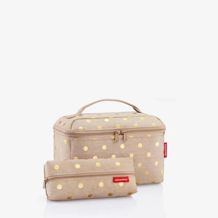 Reisenthel Perfect Match metallic dots Beautycase + gratis Rectanglelbag (Coffee) - Panache (Koksijde)