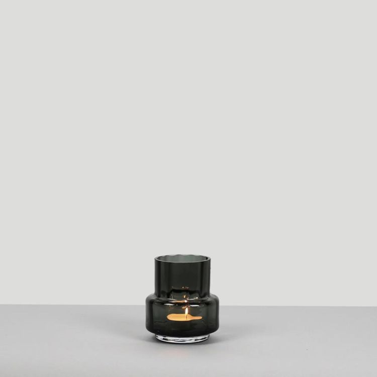 Ro collection Hurricane Reflections Tealight n°25 H10cm (Smoked grey) - Panache (Koksijde)