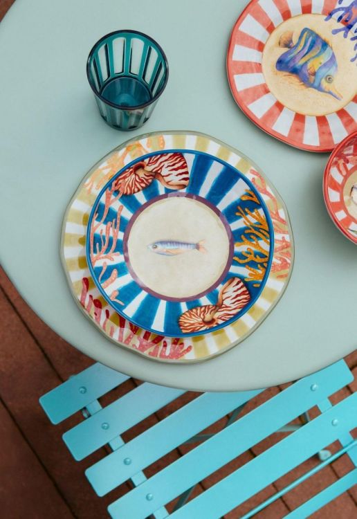 Rose & Tulipani Diep bord vis 21cm - Litorale (Multi) - Panache (Koksijde)