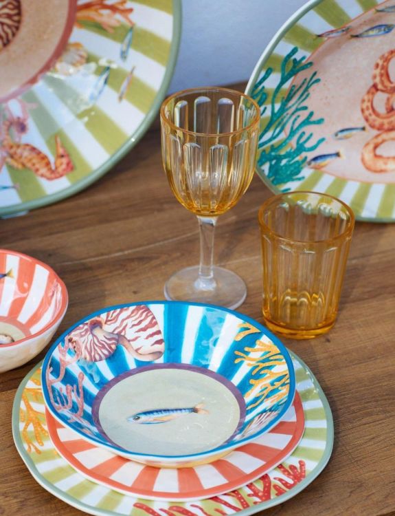 Rose & Tulipani Diep bord vis 21cm - Litorale (Multi) - Panache (Koksijde)