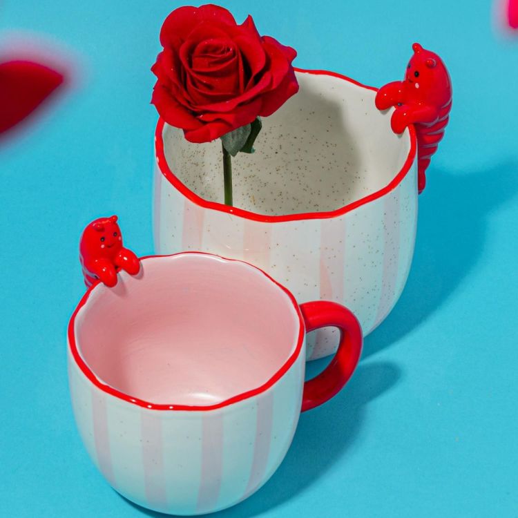 Sass & Belle Pot de fleurs avec homard curieux (Rood) - Panache (Koksijde)