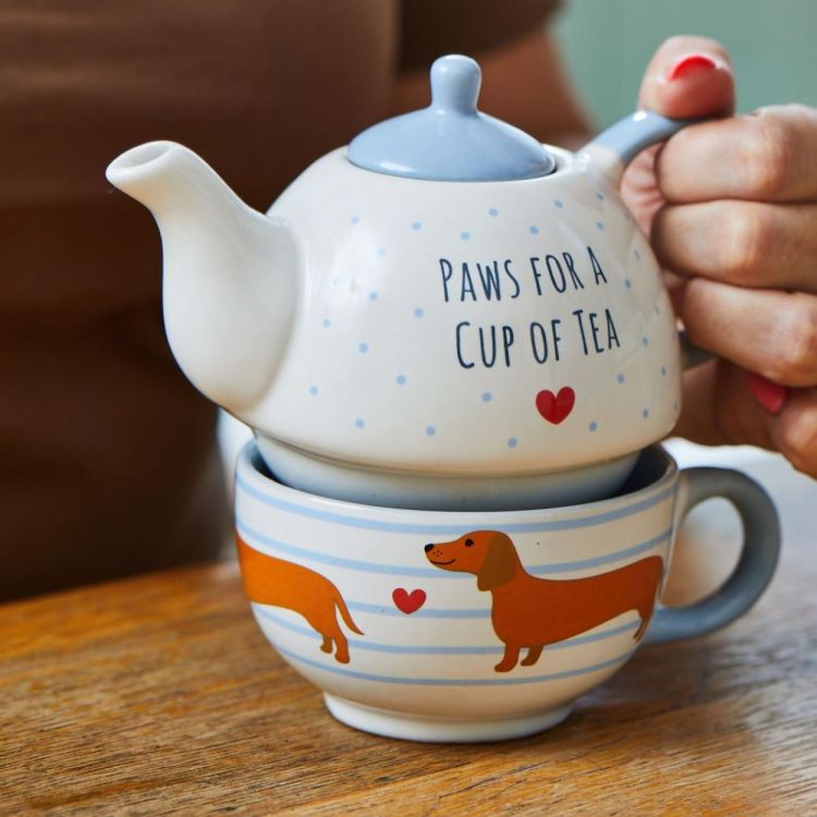 Sass & Belle Tea for One Teckel (Blauw) - Panache (Koksijde)