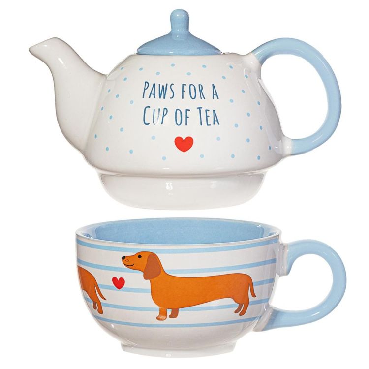 Sass & Belle Tea for One Teckel (Blauw) - Panache (Koksijde)