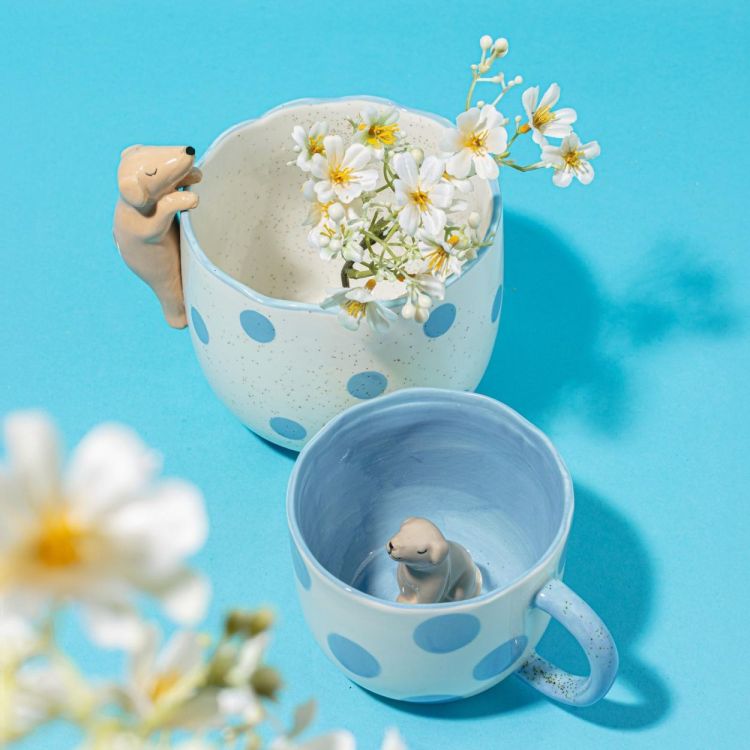 Sass & Belle Mug Surprise avec Chien Caché (Blauw) - Panache (Koksijde)