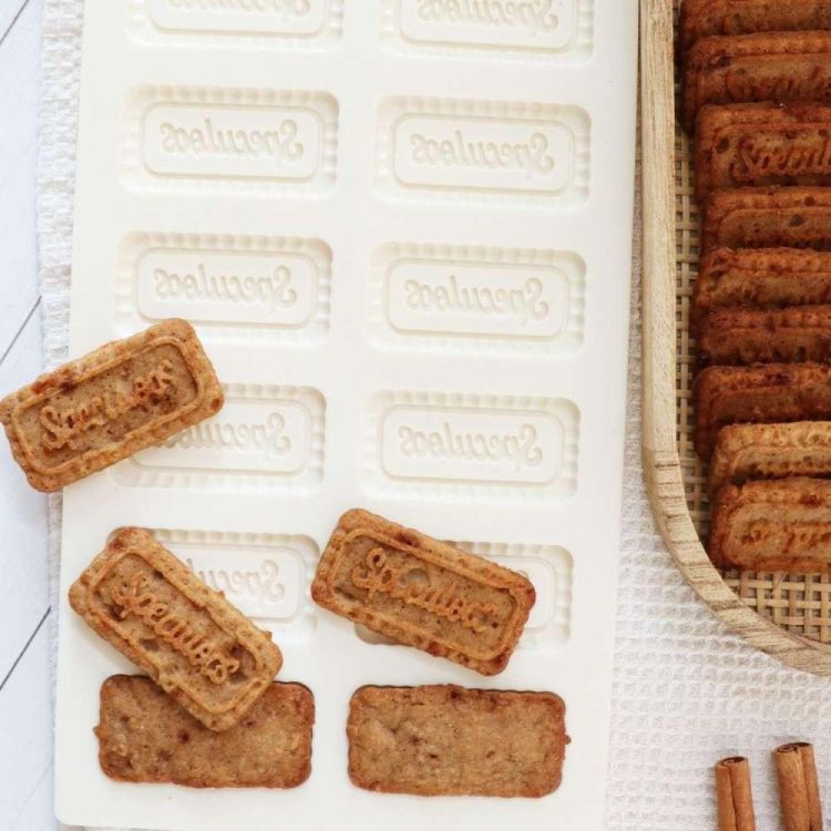 Scrap Cooking Moule à biscuits pour 12 spéculoos (Beige) - Panache (Koksijde)