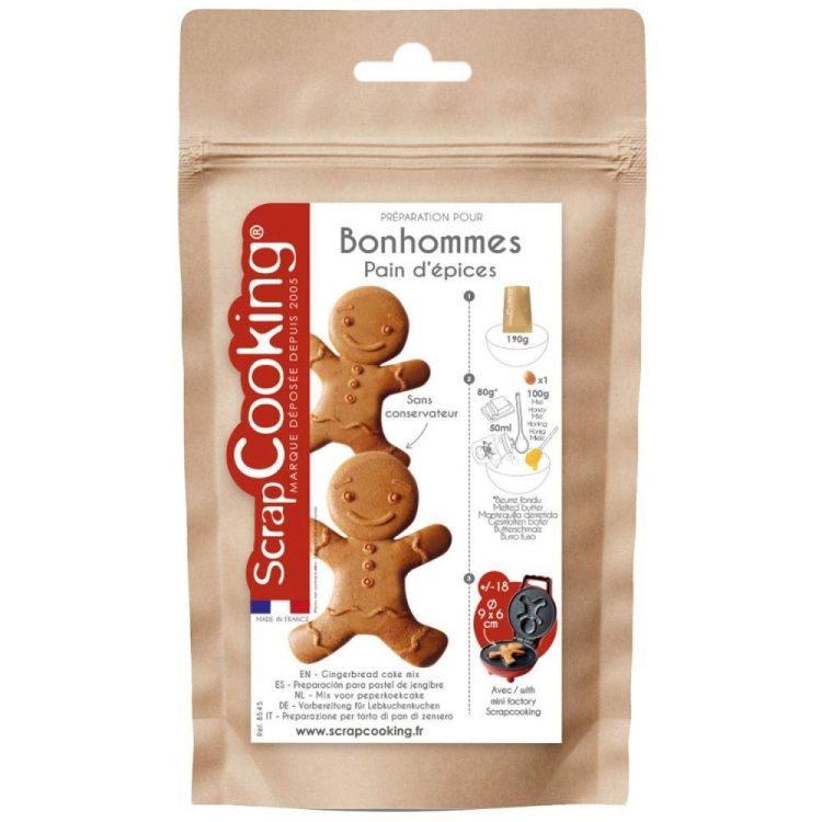 Scrap Cooking Mini wafelijzer gingerbreadman + Gingerbreadman mengeling () - Panache (Koksijde)