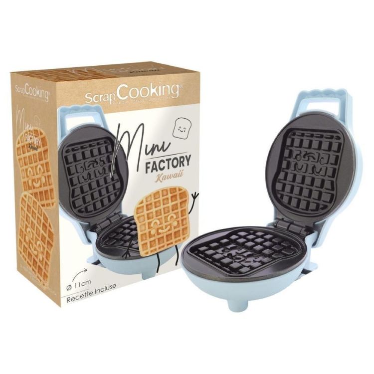 Scrap Cooking Mini wafelijzer Kawaii Wafel (Blauw) - Panache (Koksijde)